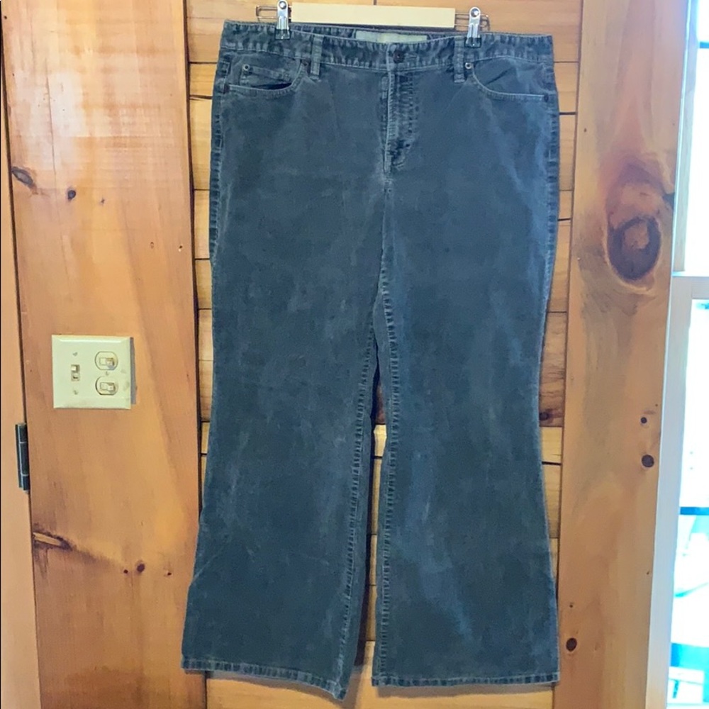 Loft Fit and Flare Gray Corduroy Pants 16P